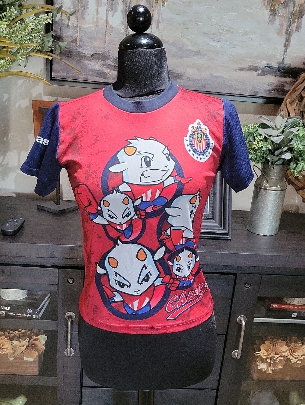 Civas Red and Navy Kids Short Sleeve Mascot Graphic Tee